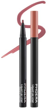 PHOERA Longwear Liquid Lip Liner – Vegan Matte Precision Tip for Lip Contour & Fill | Smudge-Proof, Transfer-Proof, Non-Drying | Lip Definer & Lip Stain – Bold & Lasting Color (09 Rose, One Size)
