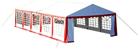 Kangmusi Ersatzdach Dachplane Zeltdach Seitenteile 10 x 5 m Rot&Weiß,40157