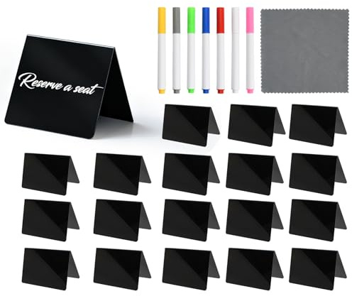 20 piccole lavagne da scrivere, mini lavagne per cartellini dei prezzi, cartelli per scrivere, double face, ideali per matrimoni, feste e ristoranti, 10 x 6,9 x 5,6 cm