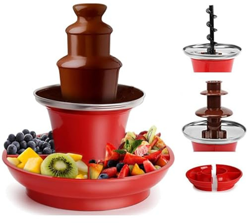 Fuente De Chocolate De 35 W, Torre De Fusión En Cascada Con Fuente De 3 Niveles Y Bandeja De Gran Capacidad, Capacidad Para 200 G De Salsa De Chocolate, Extraíble Para Fiestas De Eventos En Casa
