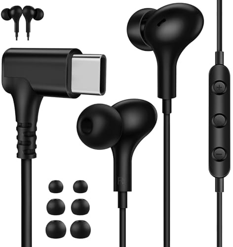 Auriculares USB C 90° Grados para Galaxy A56 A36 5G A57 A55 Samsung A26 A16 A17,In Ear Magnético Tipo C Audifonos con Cable Microfono Cancelación Ruido para iPhone 16e 17 Pixel 10 9 Xiaomi POCO X8 Pro
