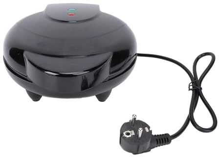 Mini macchina per ciambelle elettrica 7 fori antiaderente SUS macchina per ciambelle in alluminio per colazione domestica, dessert, snack, cottura rapida e facile (Nera)
