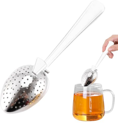 Infuseur à thé en acier inoxydable – Passoire à thé, cuillère diffuseurs de thé pour thé en vrac | Filtre à thé à trous fins | Filtres en forme de cuillère pour la maison et les voyages
