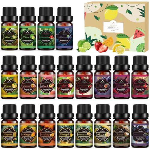 Coffret d'huiles essentielles, 20 * 10 ml d'huiles essentielle pures | coffret d'huiles parfumées pour savons de massage, savons, bougies, fabrication de bougie-Petits Cadeaux pour Femmes Noël