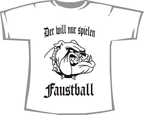 Der Will nur Spielen: Faustball; T-Shirt weiß, Gr. XXXL