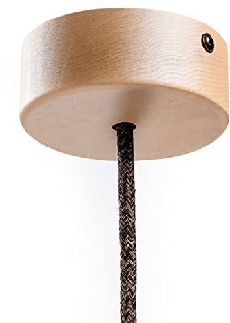 creative cables - Kit Mini rosone cilindrico in Legno a 1 Foro Centrale - Neutro