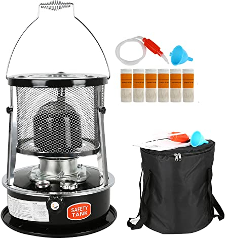 Mobile Petroleum Heizung Heizstrahler, Ohne Strom Petroleumofen, Innenräume Petroleumheizung, Tragbarer Petroliumheizer für Camping Zeltheizung Kochen Notheizung (Schwarz)