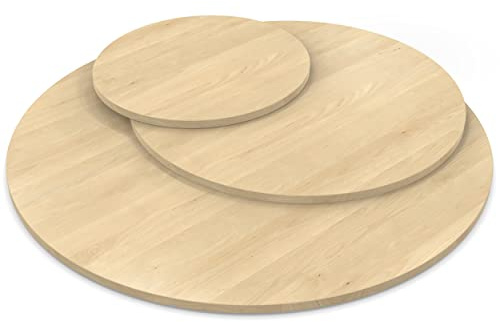 AUPROTEC Tischplatte 19mm rund Ø 500 mm Mandal Ahorn Natur Holzplatte melaminharzbeschichtet Spanplatte mit Umleimer ABS Kante Auswahl: 50 cm