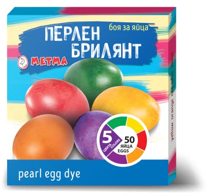 Metma B611 - Colorante perlato brillante per decorazione, pittura artistica colorata uova di Pasqua, set di 5 colori