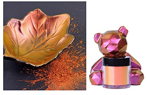 Maxtonser Chameleon-Powder Color Shift Mica Powder Per Resina Epossidica Polvere Di Pigmenti Perlati Per Dipingere Sapone Fare Slime Multi Colore,Yellow-Orange-Red