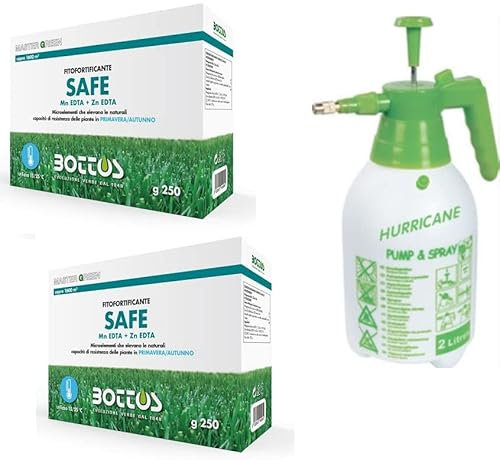 Bottos SAFE, Fitofortificante che eleva le naturali capacità di resistenza del tappeto erboso in Primavera/Autunno, concime fertilizzante con Manganese e Zinco, potenziatore delle difese (500gr)