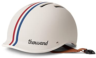 Thousand Casco bicicleta adulto Heritage – Casco mtb uomo ventilato con sistema antifurto PopLock – Ideale per bicicletta urbana, skate o pattini per uomini e donne – Heritage 2.0 Speedway Creme, S
