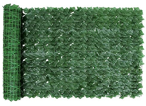 ALLOMN Artificial Ivy Fence Screen, Fence Screening Trellis with Artificial Leaves Privacy Fence Screen Artificial Hedge Roll for Garden Balcony Outdoor Decoration, UV Fade Protected, 1m x 3m (1 Roll)