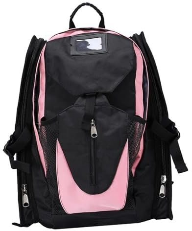 perfk Rollschuh-Rucksack, Skate-Schuhe, Tasche, Organizer für Kinder, Inline-Skating-Tasche, Schlittschuh-Träger für Eiskunstlauf-Skischuhe, Rosa groß
