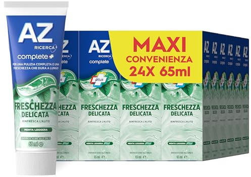 Az Dentifricio Multi Protezione Complete, Freschezza Delicata, Pulizia Denti Profonda, Gusto Menta Leggera, Maxi Formato da 24 Confezioni X 65ml