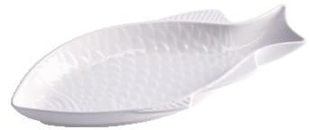 AD TREND 1 Pezzo Piatto da Cucina in Ceramica Forma Pesce 25,5 x 12 cm