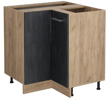 Vicco Mobile ad angolo cucina R-Line, Calce nera, 75.6 cm senza piano di lavoro, per la libera combinazione all'interno di sistemi cucina modulari