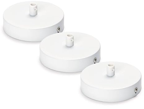 ORION LIGHTSTYLE Lot de 3 couvercles de baldaquin (diamètre 100 mm), hauteur 24 mm, baldaquin de plafond pour suspension, métal, blanc