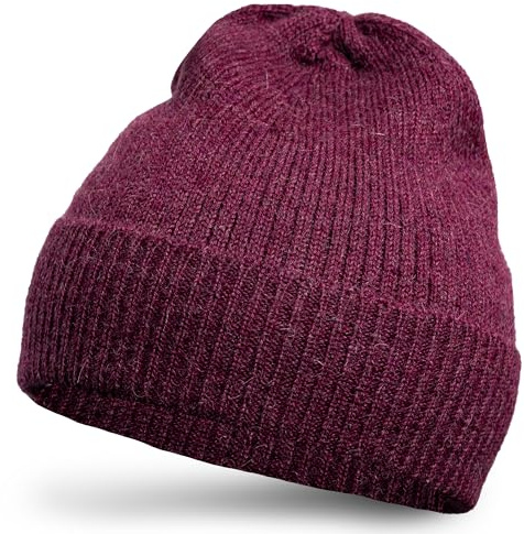 Apikuna® Alpacka mössa av 100 % finaste baby alpacka ull (vinröd) – stickad mössa för kvinnor och män – varm unisex stickade mössor för höst och vinter – mjuka och varma ullmössor, Vinröd, one size