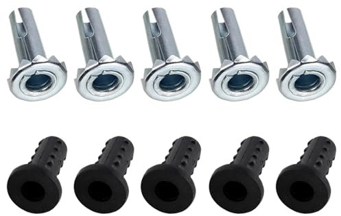 Eisen+Kunststoff, Rollenbuchse Hülse Runde Einsätze: Rollensockelhülsen für Bürostühle, Schreibtischstiefel und Möbel, Kappen-Sockel-Einsätze für Greifring-Rollen und Lenkrollen