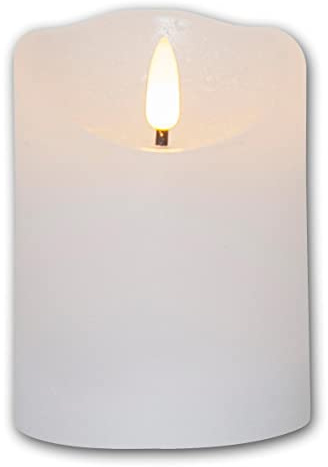 LED äkta vaxljus 3D FLAME RUSTIC – realistisk låga, timerfunktion, flamfritt pelarljus, säkert för barn och husdjur, batteridrivet