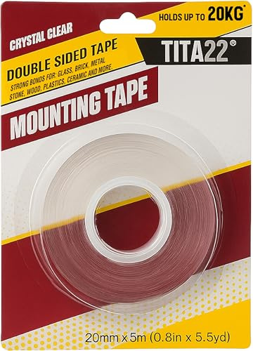 5 Meter Long, Clear Double Sided Mounting Tape, Nano-tech Super Sticky Tape, Heavy Duty, Strong Adhesive, Removable & Residue-Free for Walls, Glass, Metal, Wood, Poster, Hanging & Carpets. (5M × 2 cm)