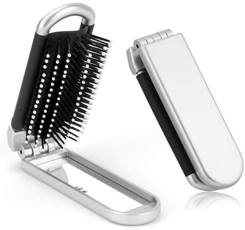 OSDUE Brosse à Cheveux de Voyage, avec Miroir Pliable, pour Femme