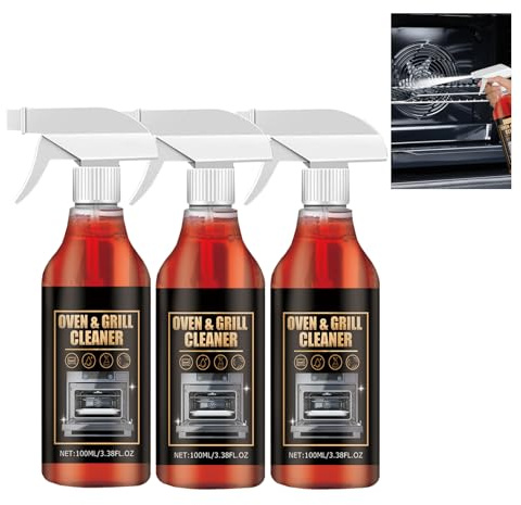 Oven & Grill Cleaner Spray, Grease and Stain Remover, Oven Degreaser, Air Fryer Clean, Kitchen Degreaser Foam Cleaner, Kitchen Surfaces – Ovens, Grills, Frying Pans, Range Hoods (3pcs)