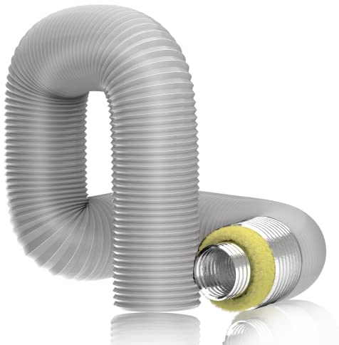 Hon&Guan Abluftschlauch ø150mm Lüftungsschlauch Schallgedämmter Wärmeisolierung Alu Flexrohr Länge 2,5m, Flexibel PVC Aluminium Flex-Schlauch für Klimaanlage, Rohrventilator, Lüfter, Küche