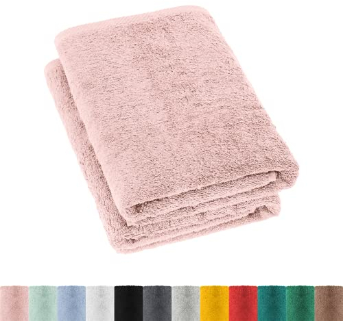 2er Pack Frottier Duschtücher Set 70x140 cm 100% Baumwolle, 2X Duschtuch Altrosa