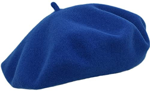 MELEGARI Baskenmütze für Damen, 100 % Wolle, Roma Beret, hergestellt in Italien, Himmel 68, One size