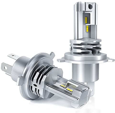 Bombilla H4 LED Coche, 6500K Blanco Luces CREE Chip Todo en uno Luz Lampara, DC 12V-24V Faros de Carretera y Haz Bajo Kit de Reemplazo. [Garantía de 2 años]