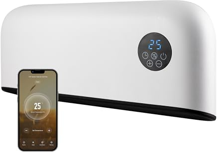 TCP Smart Down Flow Ceramic Heater 2000w App & Remote Control, WiFi, IP22 Bathroom, Office, Commercial, Works with Alexa, Google Home & Siri Shortcuts, 2 Heat Modes, Quiet, Timer, Smart Schedules