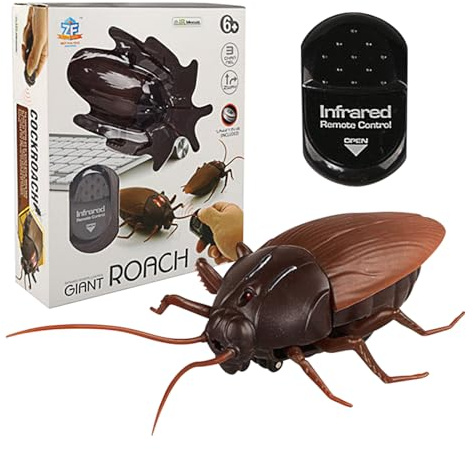 YATOSEEN Fjärrkontrollad kackerlacksleksak – leksak som retar katter och hundar, realistisk kackerlacka halloweendekoration skrämleksak skämtpresent halloween första april jul