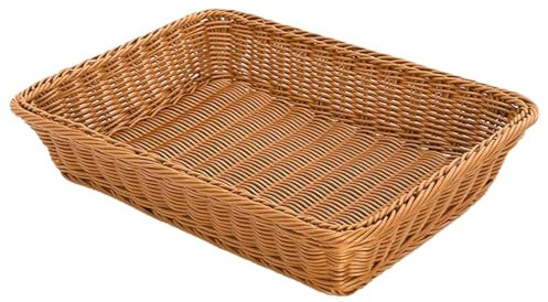 RT&BS Cesta de mimbre para pan, Cestas Navideñas para alimentos, Cestas ecológicas tejidas a mano para conservar Pan, Verduras, Fruta en la Cocina, el Restaurante o la Tienda (Marrón, P)