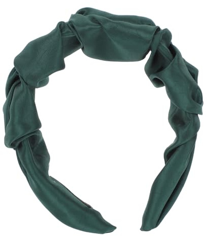 Diadema Retorcida Verde de Tela Estilo Retro Elegante para Mujer