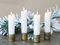 ukiyo Kerzenhalter mit Magnet für Kerzen mit Ø 2 cm Advent Kerzenständer magnetisch Adventsteller Adventskranz Weihnachtsdeko, Farbe:Antik Messing