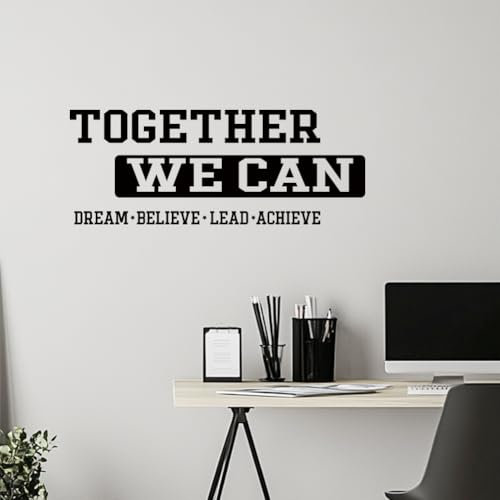 ANATTASOUL Pegatinas de Pared Juntos Podemos Vinilos Decorativos Adhesivos Pared Cocina Dormitorio Salón Comedor Baño(1pcx96x30cm+1pcx60x30cm)