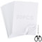 Realure 20 Pcs A4 Double Sided Adhesive Sheets with Scissors, Clear Self-Adhesive Sticky Craft Tape Sheet, Multifunctional Sticky White Paper, Suitable for Handicraft DIY, Art Album Making