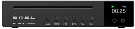 SMSL PL150 - Reproductor de CD CS43198 D/A, chip estándar/MQA-CD/HDCD, con auriculares RCA/3,5 mm y 4,4 mm, salida óptica/coaxial, para vehículo/portátil/televisor/PC, amplificador de reproductor de