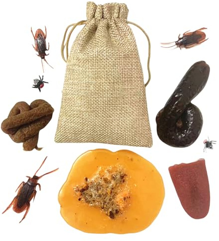 Djowyh Articles de Farce et Attrape,10 pièces Cafards Féces Novelties | Gadgets Comiques Accessoires pour Blagues Farces et Attrapes Fèces et Cafards Ressemblants pour Halloween et Poisson d'Avril