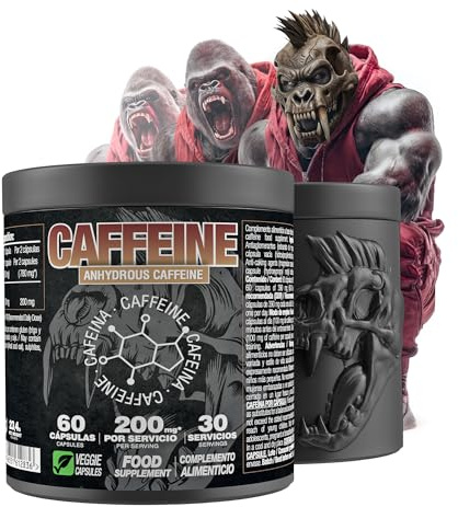 Zoomad Labs® Cafeína Anhidra 100 mg por Cápsula | 60 Cápsulas | Energía, Concentración y Rendimiento | Suplemento de Cafeína Pura en Cápsulas | Pre-Entreno para Resistencia y Foco | 30 Servicios