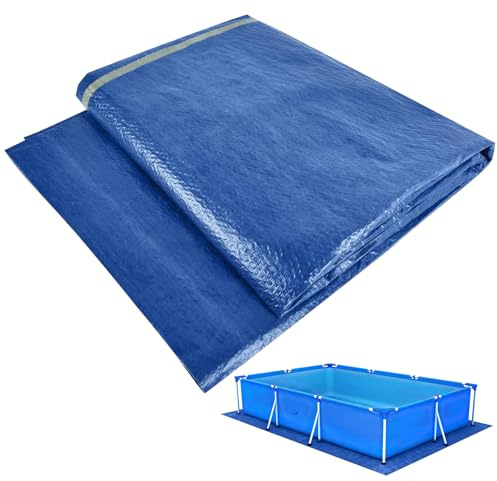 Pool Bodenplane, Pool Bodenschutzplane 300 x 180 cm, Outdoor Pools Ground Cloth, Pools Ground Cloth, Geeignet für Rechteckige Schwimmbecken, Schützen Sie den Boden Ihres Poolss (Blau)