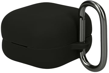kwmobile Skyddsfodral för Sony LinkBuds Clip WF-LC900 - TPU silikonfodral för hörlursladdningsfodral - stöttåligt skydd med karbinhake - svart