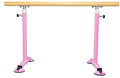 Justerbar och oberoende poledance-stång med halkfri bas för hemmaträning, perfekt för dans och fitness (rosa, 1,5 m)