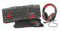 Trust Gaming Ziva Gamer Pack 4 en 1 Clavier AZERTY - Casque Micro - Souris Optique - Tapis de Souris Antidérapant 22 x 30 cm - pour PC, Ordinateur Portable, Windows - Noir/Rouge