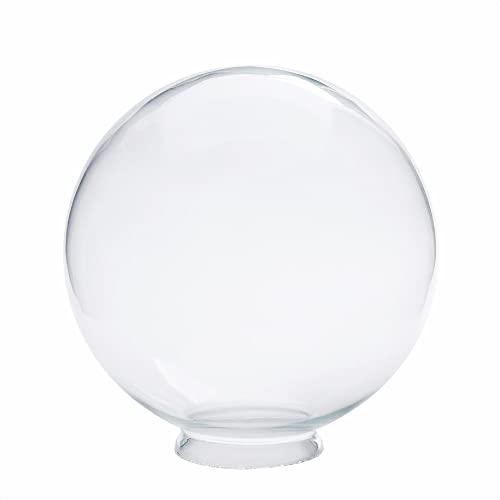 Vetro di ricambio per lampada in vetro trasparente, con bordo del colletto, diametro 250 mm, vetro sferico