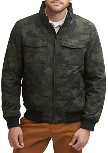 Dockers Men's Quilted Lined Flight Bomber Jacket, Camouflage, X-Large Regular