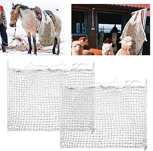 Sonnewelt 120 x 90 cm Heunetztasche Sehr Leicht zu Befüllen Heunetz kleinen Maschen Steuerung der Fresszeiten Heu Gras Futter Stroh Netz engmaschiges, Zwei Stücke