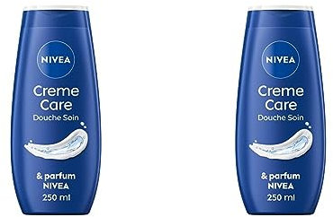 NIVEA Douche Soin Crème nourrissante (1 x 250 ml), Crème douche nettoyant corps au parfum unique de la crème, Soin hydratant et nourrissant pour peaux très sèches (Lot de 2)